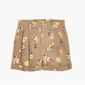 NWT Madewell Women's High Rise Pleated Hawaiian Hideaway Shorts Size 14